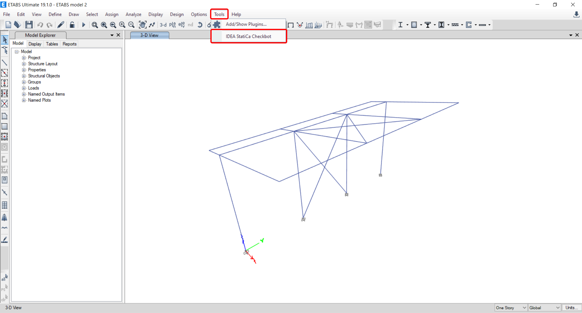 ETABS BIM link for steel connection design (AISC) IDEA StatiCa
